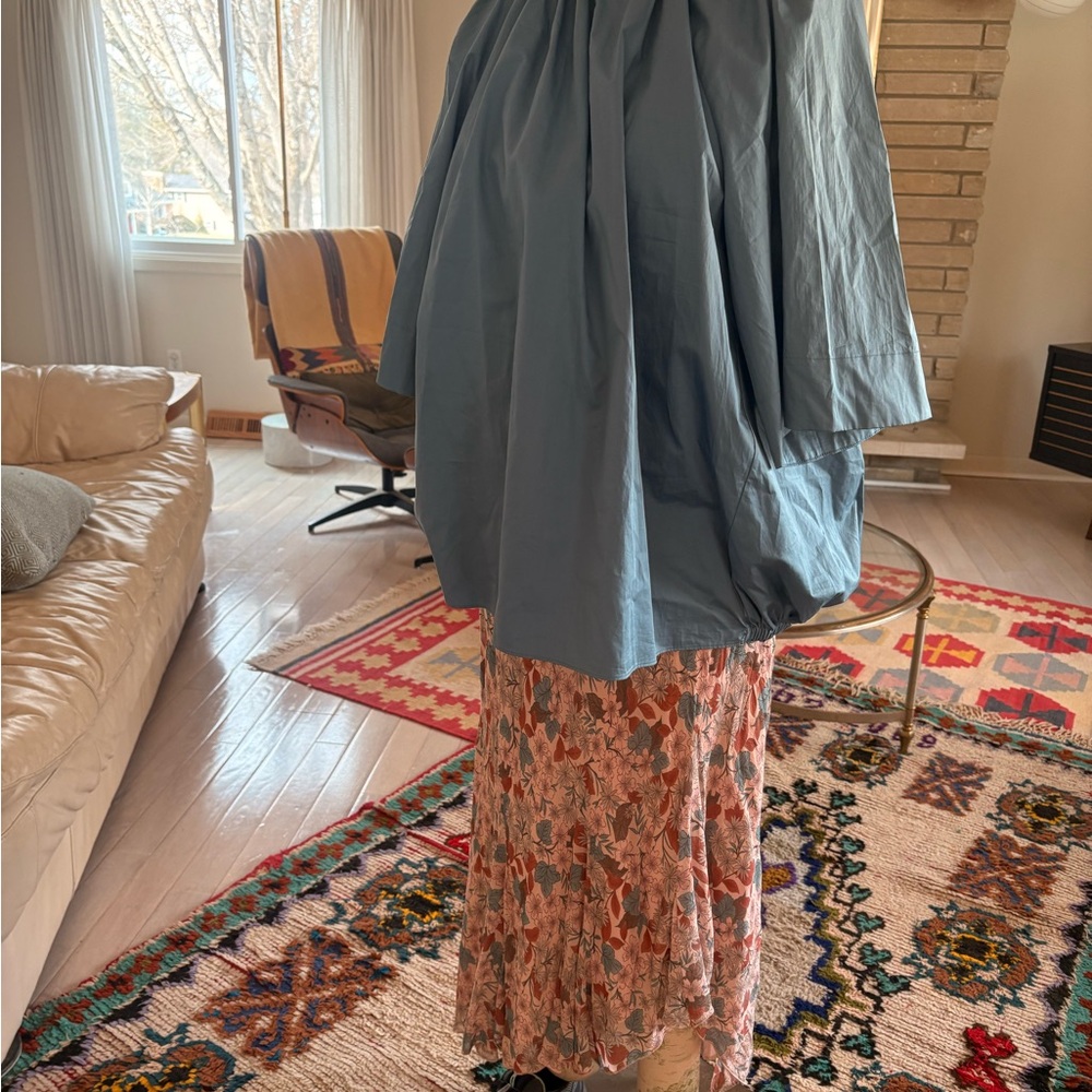 NWT Tibi Cornflower Blue Maxi Blouse - Picture 5 of 6